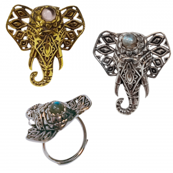 R099 Elephant stone Rings
