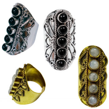 R102 Brass 5 stone Rings
