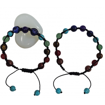 BB8-39 Seven Chakra Knotted Bracelets 8mm