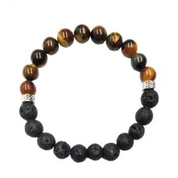 BB8-8 8mm Tiger Eye Lava Bracelets