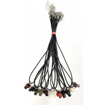 IMG-7229-A Stone mini Mushroom Necklaces set of 12