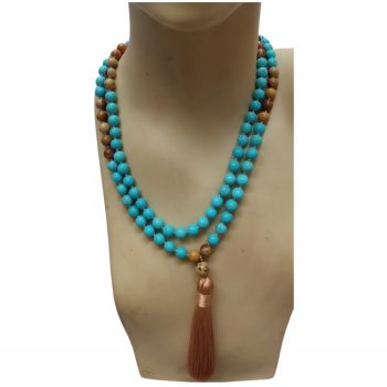 GSMALA-23 Blue Howlite-Jasper Mala