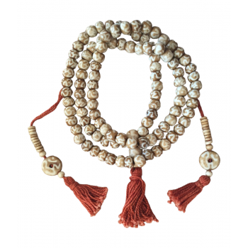 Mala-13A Bone Print Mala Beige 8mm