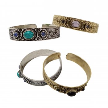 B036 Brass Filigri Stone Bracelets