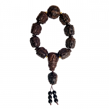 BB-20M Wood Carved 20mm Lucky Buddha Bracelets