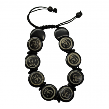 BR-21 Yak Bone Om carved Bracelets