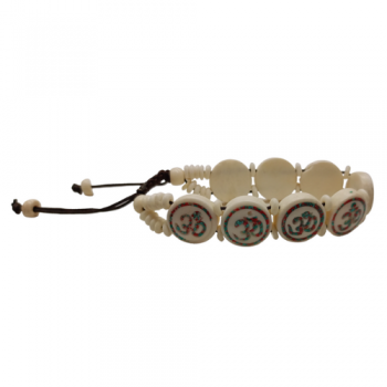 BR-21A Yak Bone Om carved Bracelets