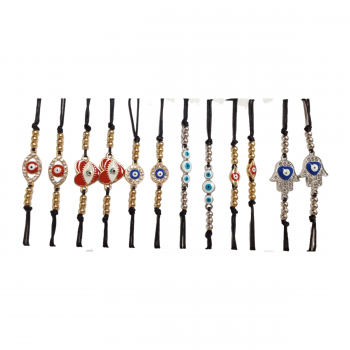 EEB-5 Mixed Evil Eye Bracelet with a pack of 12 set