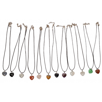 Nage-8-C Gemstone Heart Necklace pack of 12