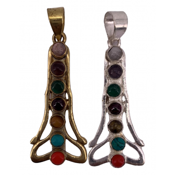P005 Brass Chakra Pendents