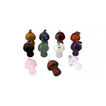 IMG-7229 Stone Mini Mushroom pendents (set of 10)