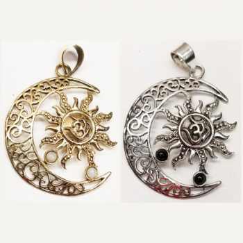KIJP-100 Brass Sun Moon Pendent