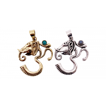 KIJP-13 Om Ganesh Pendent With Stones
