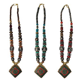 KIN-45 Mix Beads Tibetan Neclaces