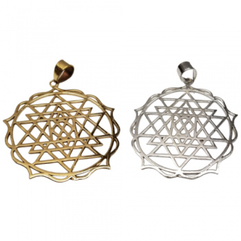 P004 Brass Sriyantra Pendents