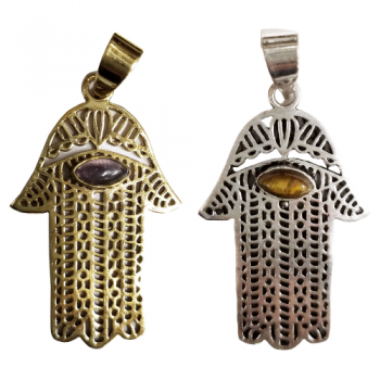 P007 Brass Hamsa Pendents