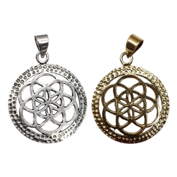 P033 Brass Flower Of Life Pendents