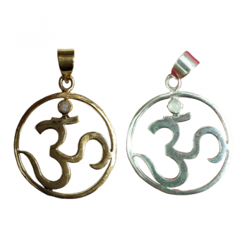 P041 Om Circle Pendents