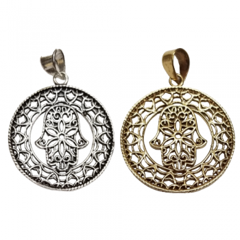 P065 Brass Hamsa Pendents