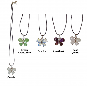 SOLP-19 Gemstone Butterfly Necklaces Pack of 5