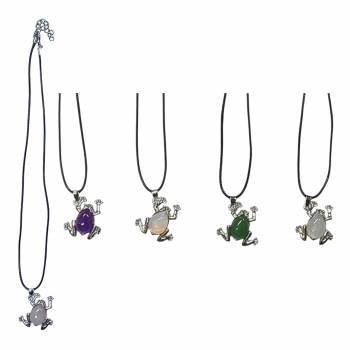 SOLP-23 Gemstone Frog Necklaces Pack of 5