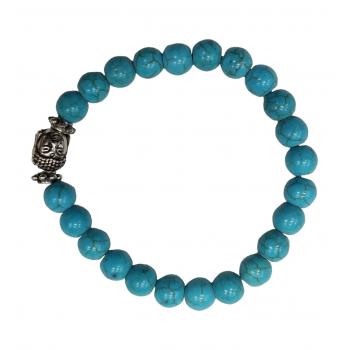 BB8-10A Blue Howlite Buddha Bracelets