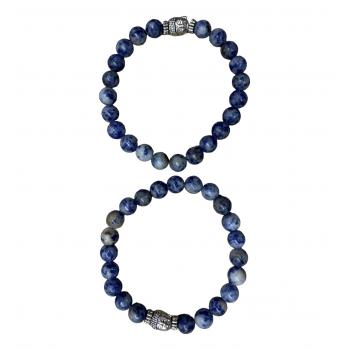 BB8-25A Sodalite Bracelets With Buddha 8mm