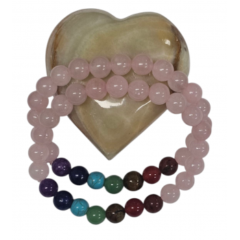 BB8-51 Rose Quartz Chakra Bracelets 8mm