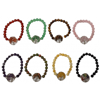 BB8-65 8mm Bracelets with TOL Assorted stones set of 8