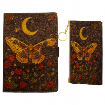 BJB-001 Butterfly Printed Cork Material Cover Journal with Pencil Bag