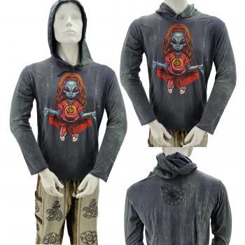 KIJ-33-Alien Mix Knit SW Hoodies with Alien