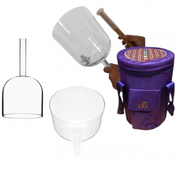 CQHB-2 Clear Quartz Singing Bowl with handle & carry bag
