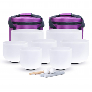 QFS-7 Quartz Frosted Singing Bowl  2-8", 2-10", 2-12", 1-14" set 