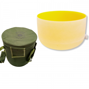 QZC-10E Color Frosted Quartz Singing Bowl Yellow E note 10"