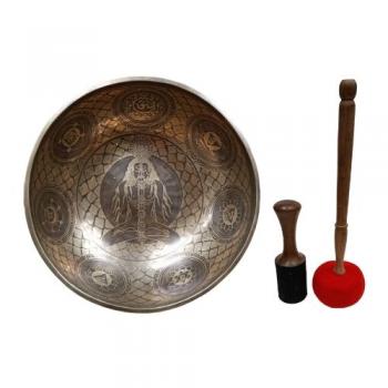 HHC-16 Handhammered carved 16" Singing Bowl