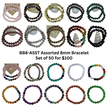 BB8-ASST Assorted 8mm Bracelet Set of 50