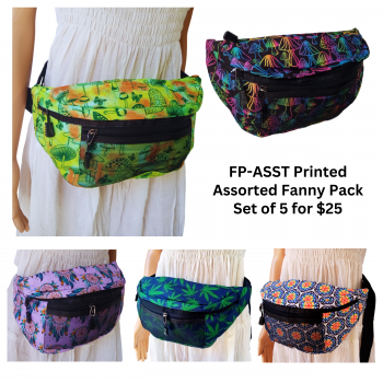 FP-ASST Printed Assorted Fanny Pack Set of 5