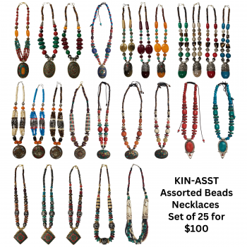 KIN-ASST Assorted Beads Necklaces Set of 25