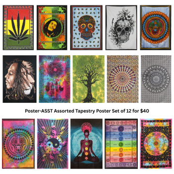 Poster-ASST Assorted Tapestry Poster Set of 12