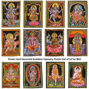 Poster-God Assorted Goddess Tapestry Poster 30x40 inches Set of 12