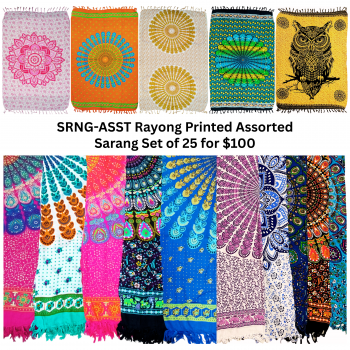 SRNG-ASST Rayong Printed Assorted Sarang Set of 25
