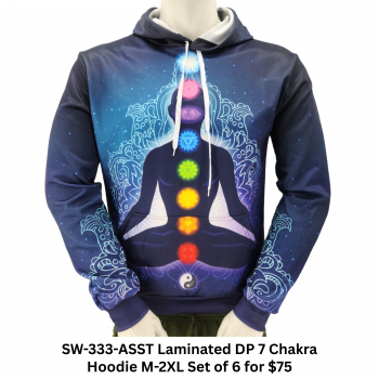 SW-333-ASST Laminated DP 7 Chakra Hoodie M-2XL Set of 6