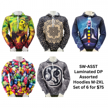SW-ASST Laminated DP Assorted Hoodies M-2XL Set of 6