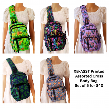 XB-ASST Printed Assorted Cross Body Bag Set of 5