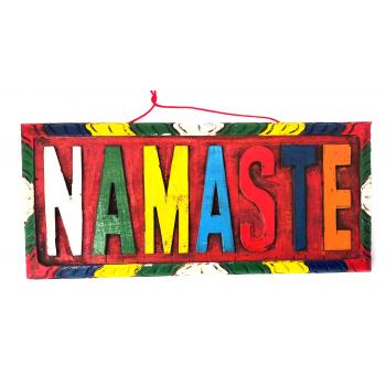 7404 Wood Carving Namaste 4x9 inch Sign