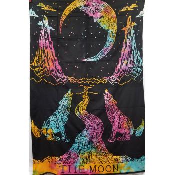 Poster-30 Tie-dye Wolf Moon Poster Tapestry