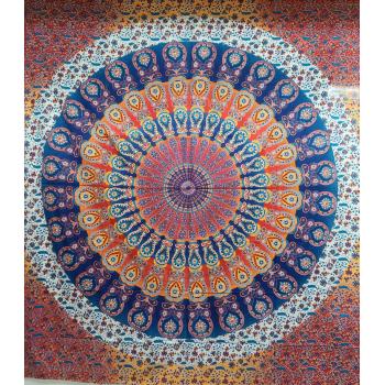 KTQ-24 Queensize Tapestry with Multi Feather Mandala