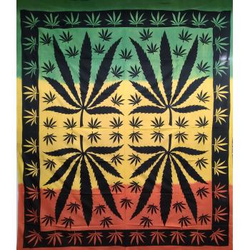 KTQ-31 Rasta Leaf Queensize Tapestry