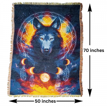 PT-666 Dreamcatcher Wolf design Blanket 70 x 50 inches