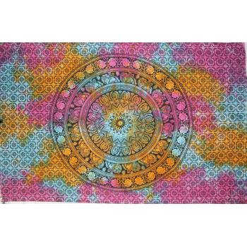 KTP-15-A Colorful Mandala Twinsize Tapestry